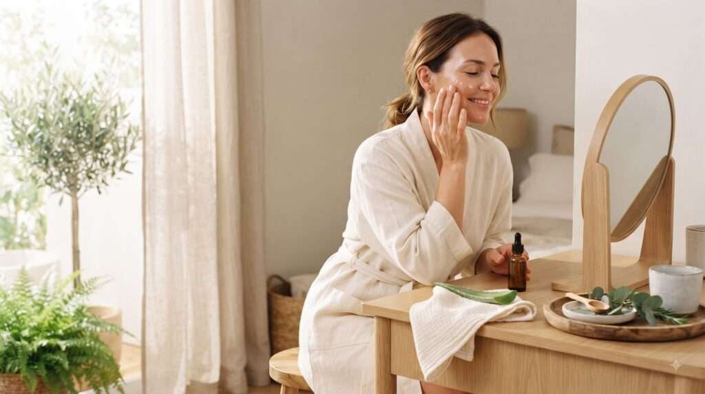 Welcome to ReviveLyf 4 Woman applying skincare product 2K 202608171101 reviving health